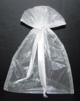 Organzabeutel weiß mit Zugband, 10er Pack