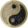 Yin Yang Teller aus Naturholz mit Trommelsteinen