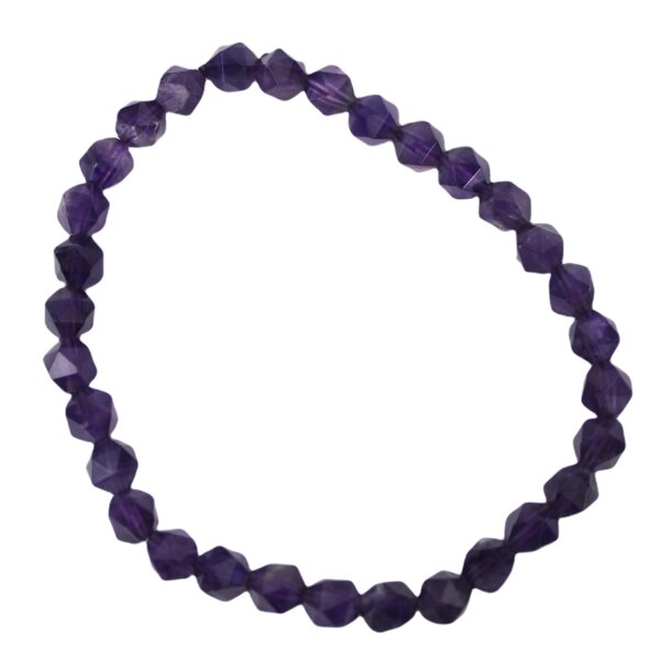 Armband Amethyst facettiert, 6mm Kugeln