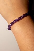 Armband Amethyst facettiert, 6mm Kugeln