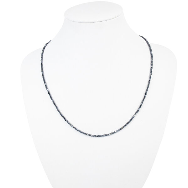 Kette Spinell mit Silberstaub 2 mm, facettiert, 45 cm