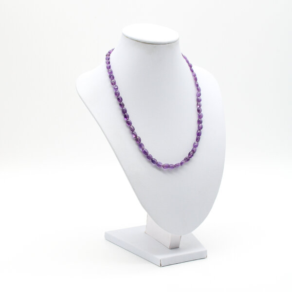 Kette Amethyst, Linsenform, 8 mm / 45 cm