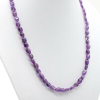 Kette Amethyst, Linsenform, 8 mm / 45 cm