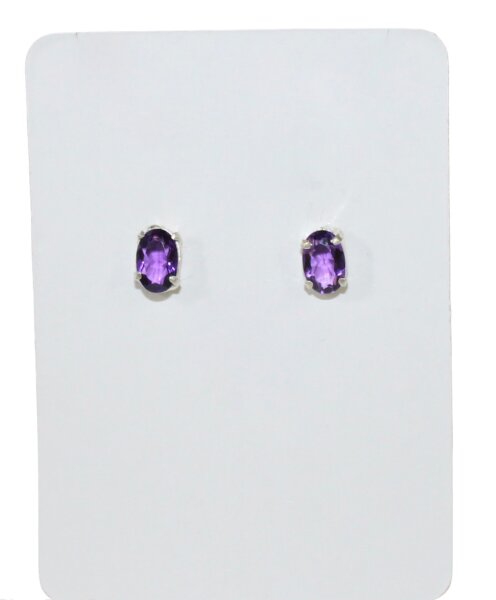 Ohrstecker Amethyst facettiert, 925er Silber gef., netto