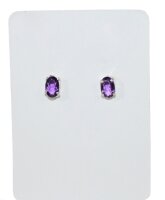 Ohrstecker Amethyst facettiert, 925er Silber gef., netto