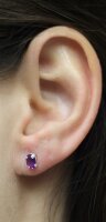 Ohrstecker Amethyst facettiert, 925er Silber gef., netto