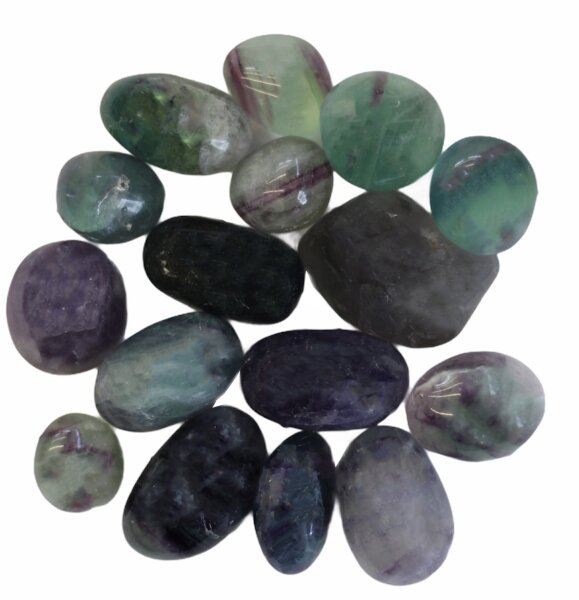 Trommelsteine Fluorit Multi, 500 Gr.