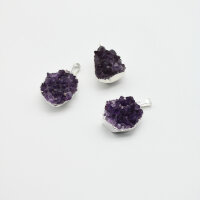 Anhänger Amethyst Druse, Silber galvanisiert