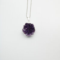 Anhänger Amethyst Druse, Silber galvanisiert