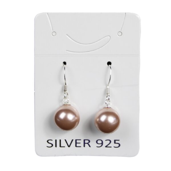Ohrhänger Muschelkern rose, 925er Silber