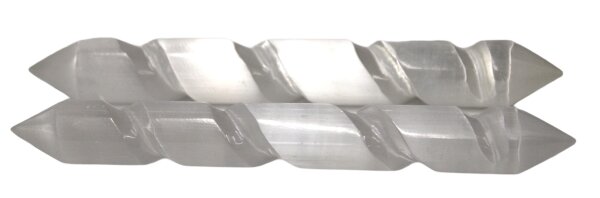 Massagestab Selenit Spirale, 2 Spitzen