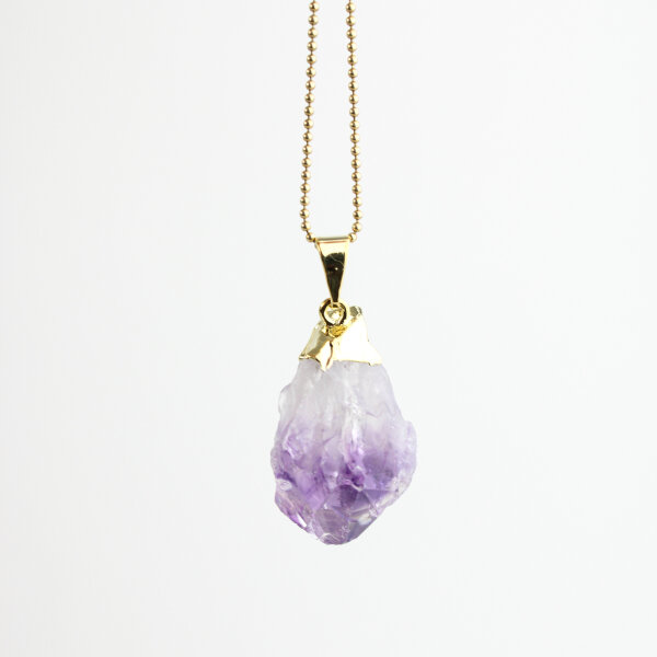 Anhänger Amethyst Spitze roh,goldfarben galvanisiert