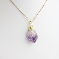 Anhänger Amethyst Spitze roh,goldfarben galvanisiert