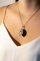 Anhänger Achat Geode versilbert mit Citrin Spitze