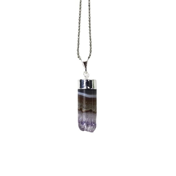 Anhänger Amethyst Druse poliert in Zylinderform, versilbert