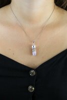 Anhänger Amethyst Druse poliert in Zylinderform, versilbert