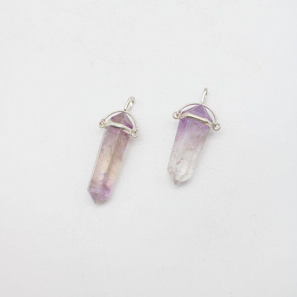 Anhänger Amethyst Doppelspitze, 925er Silber gef.