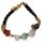 Lederarmband mit Trommelsteine in Gold galvanisiert