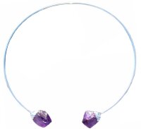 Halsspange Silber galvanisiert mit Amethyst Spitze