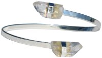 Armspange silberfarben mit Bergkristall Spitzen