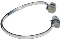 Armspange silberfarben mit Bergkristall Spitzen