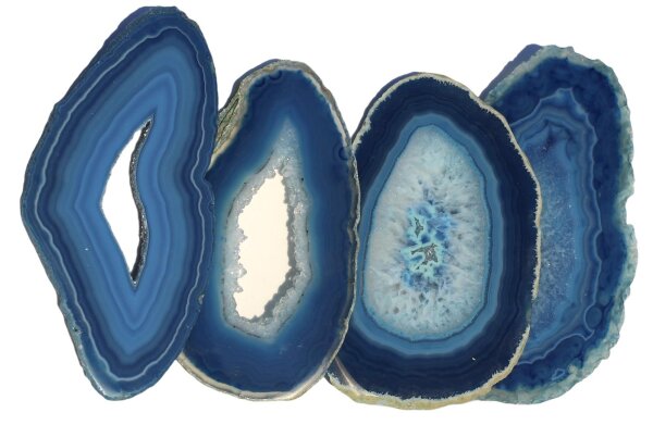 Blue Dyed Agate Slices, Oval, per Kilo