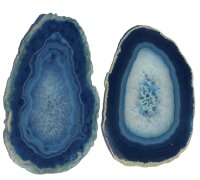Blue Dyed Agate Slices, Oval, per Kilo