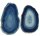 Blue Dyed Agate Slices, Oval, per Kilo