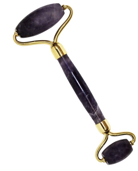 Massageroller aus Amethyst goldfarben