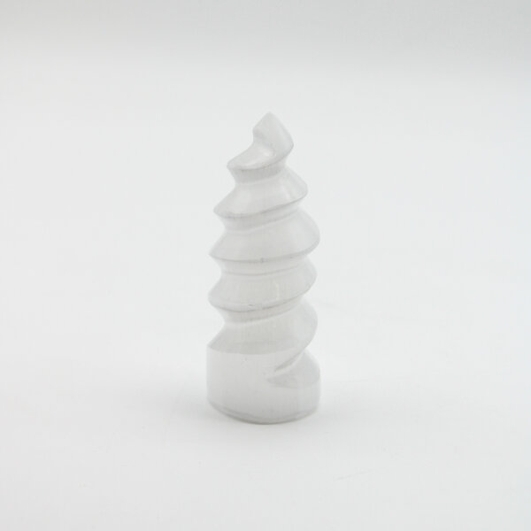 Turm Selenit Spirale, ca. 10 cm hoch