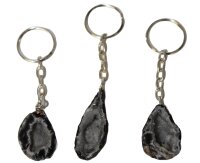 Schlüsselanhänger Achatgeode silberfarbene Kette