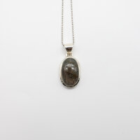 Anhänger Labradorit oval, 925er Silber gefasst