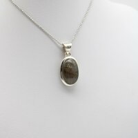 Anhänger Labradorit oval, 925er Silber gefasst