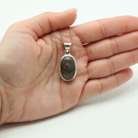 Anhänger Labradorit oval, 925er Silber gefasst