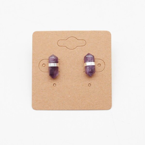 Ohrstecker Amethyst Hexagon, 925er Silber