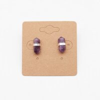 Ohrstecker Amethyst Hexagon, 925er Silber