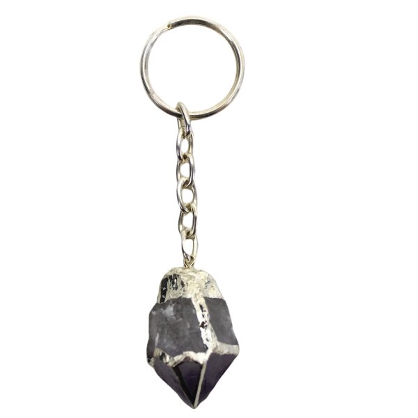 Schlüsselanhänger Amethyst Spitze, silberf. galvanisiert