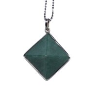 Anhänger Pyramide Aventurin grün, 925er Silber gefasst