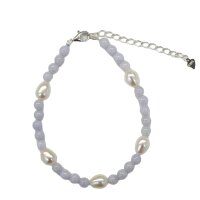 Armband Chalcedon Kugel mit Perlen