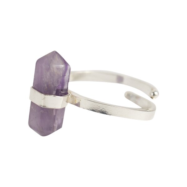 Ring Amethyst Doppelspitze, 925er Silber