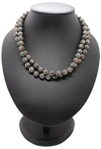 Kette Fossil Jaspis Kugeln 8 mm/80 cm