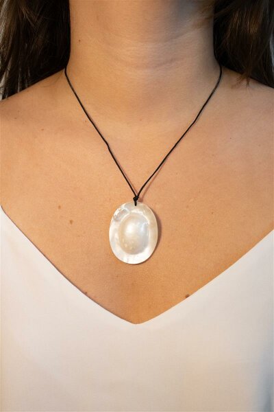 P55 Perlen Schmuck Muschel Perlmutt Anhänger für Kette Halskette Echtschmuck 