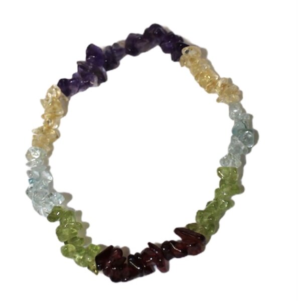 Armband Splitter mix, Amethyst, Citrin, Peridot, Granat u. Aquamarin