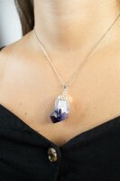 Anhänger Spitze Amethyst, silberfarben galvanisiert