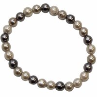 Armband Süsswasserperlen 8 mm, hellgrau - grau