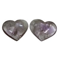 Herzen Amethyst, 2er Set, leicht lila