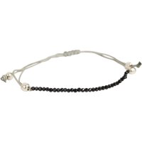 Pullstring Armband Spinell schwarz, 2 mm, facettiert