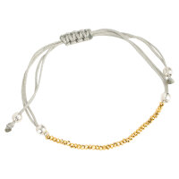 Pullstring Armband Hematin goldfarben, 2 mm, facettiert