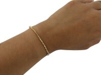Pullstring Armband Hematin goldfarben, 2 mm, facettiert