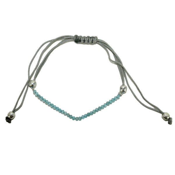 Pullstring Armband Apatit blau 2 mm, facettiert